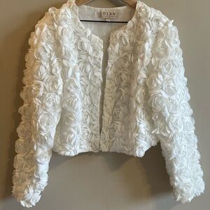 DOLAN Anthropologie Floral Appliqué Cropped Jacket Large